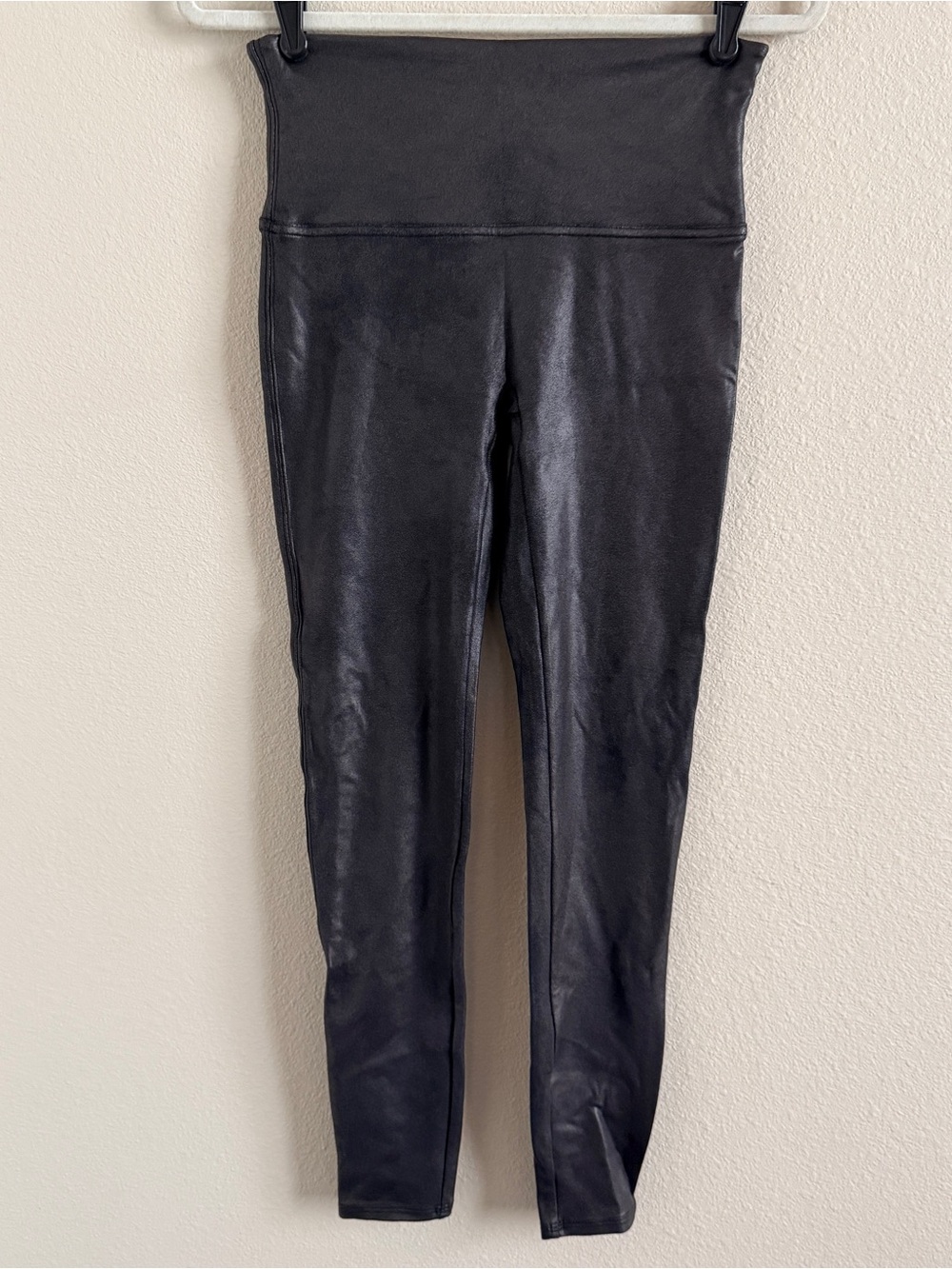 Spanx High-Waist Faux Leather Leggings - Black
